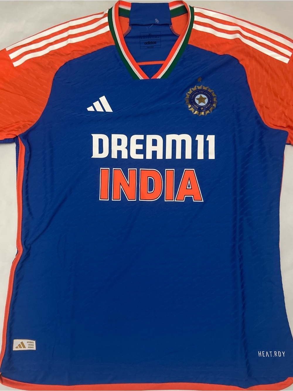 New Adidas Dream 11 India Cricket Size XL Men’s Jersey Blue/Orange Style JN0886